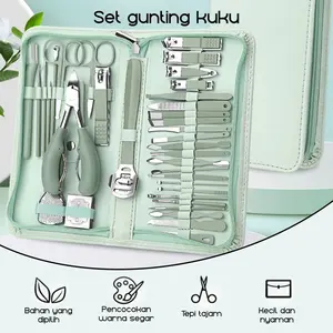 Set Alat Kecantikan Kuku & Tangan 35 PCS Premium - Peralatan Manikur Pedikur Tangki, Alat Ganti Kuku, dan Kecantikan Ringan dengan Dompet Pergi