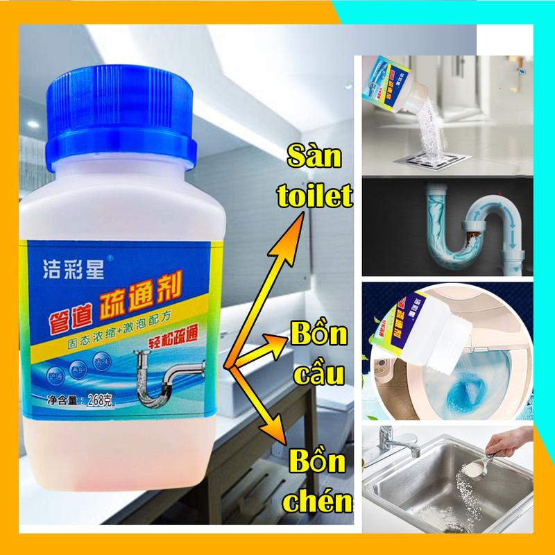  Combo 2 chai bột thông bồn cầu cực mạnh làm sạch đường cống chậu rửa chén sàn nhà tắm lavabo hiệu quả nhanh 