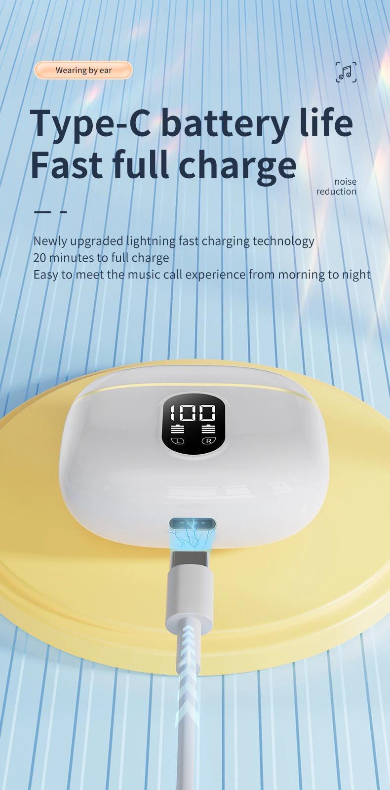 Product Introduction of X87 wireless headphones touch control gaming headsets bt5.3 earphones HiFi stereo noise reduction waterproof earbuds with mic 26