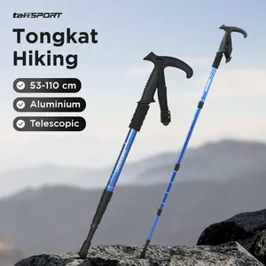 TaffSPORT Tongkat Hiking Telescopic Trekking Pole Aluminium 110cm X-100 - Teleskopik & Tahan Lama untuk Medan Ekstrem
