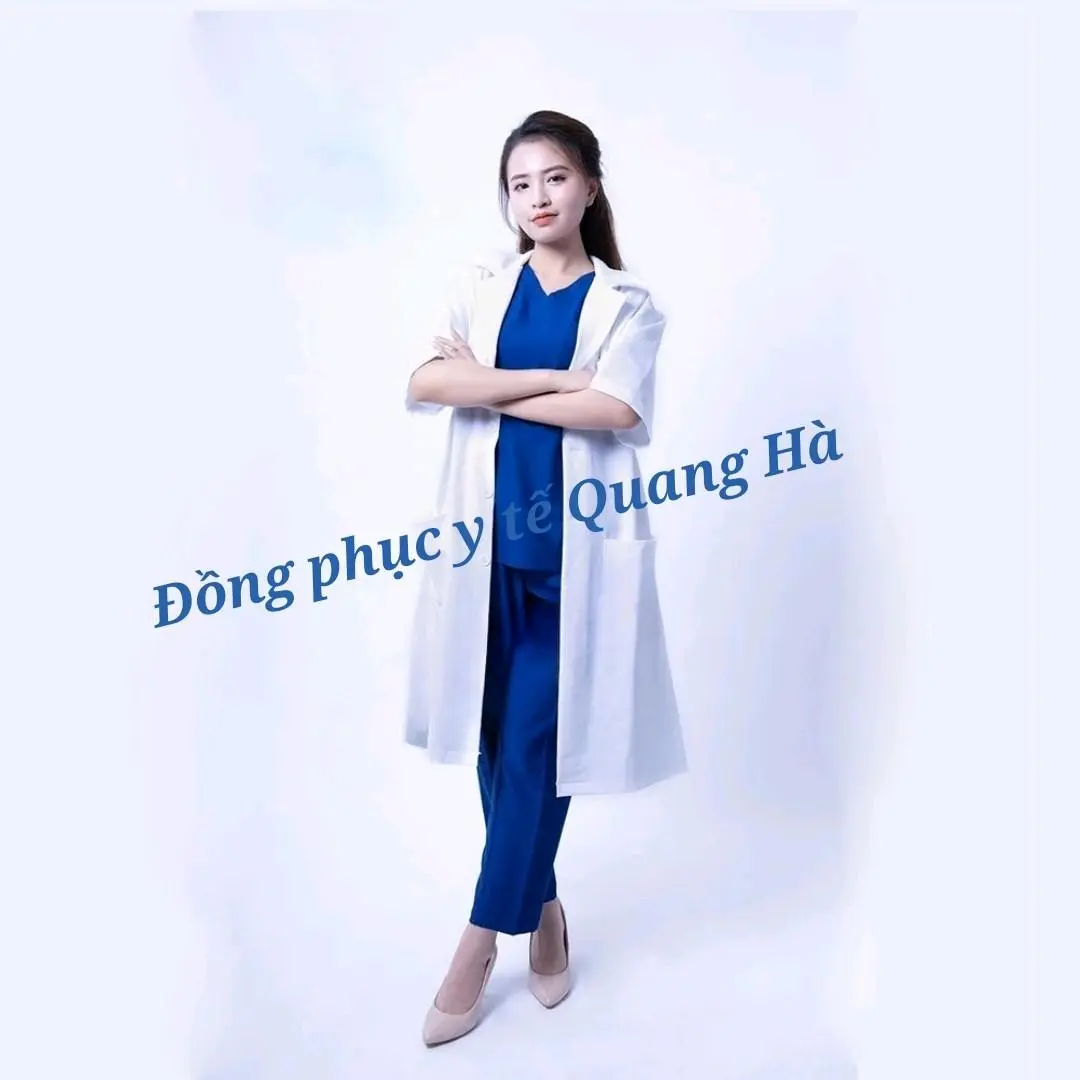 Áo Blue, Blouse trắng  Vải Thô cottom- KAKI- VẢI COTTON HÀN - Bác Sĩ  Dáng Dài gần gối Nam Nữ , Dài tay - Dành Cho Y Tá, Dược Sĩ, Điều Dưỡng.