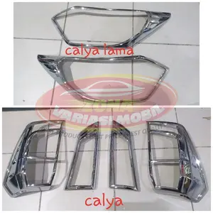 Paket Garnish Cover Lampu Depan Belakang Calya Sigra Lama 2016 2017 2018 Full Chrome Premium Car