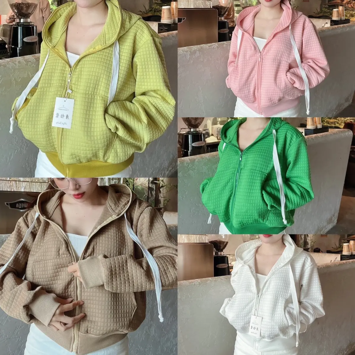 Áo khoác thun xốp kẻ ô mới