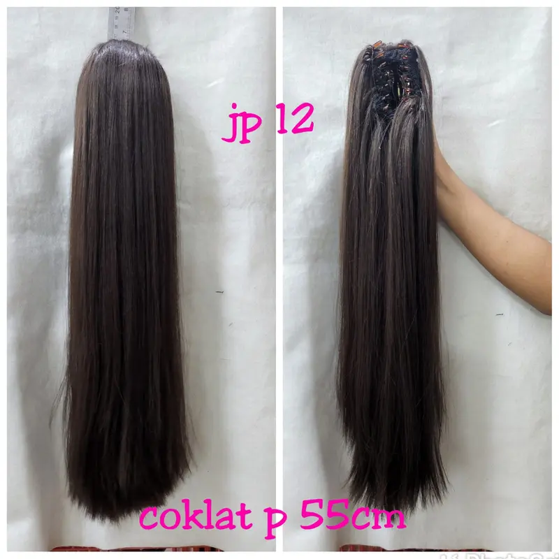ponytail jepit rambut palsu quality premium lurus panjang 55cm jp 12 1