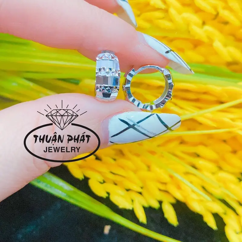 Phụ Kiện Bông Tai Nữ Mo B110 Cắt máy 9D Sáng Chiếu Đeo Ôm Tai Siêu Đẹp Trang Sức Bạc Ý Xi kim - Bạc Thuận Phát 5