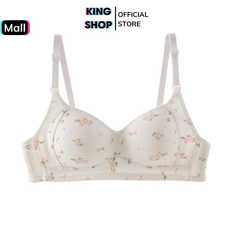 Áo Ngực nữ Không Gọng Mút Mỏng Thông Thoáng - áo lót không gọng Họa Tiết Hoa Nhí Gợi Cảm KING SHOP Bra Top áocon nữ  đen kaki hồng Nhung Kem A343