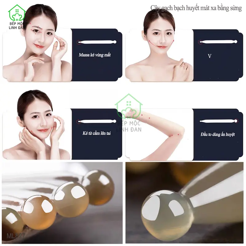Cây Gạch Bạch Huyết Điện Chẩn Bằng Sừng - Day Ấn Huyệt Mát Xa Làm Đẹp Da [MH827] 4