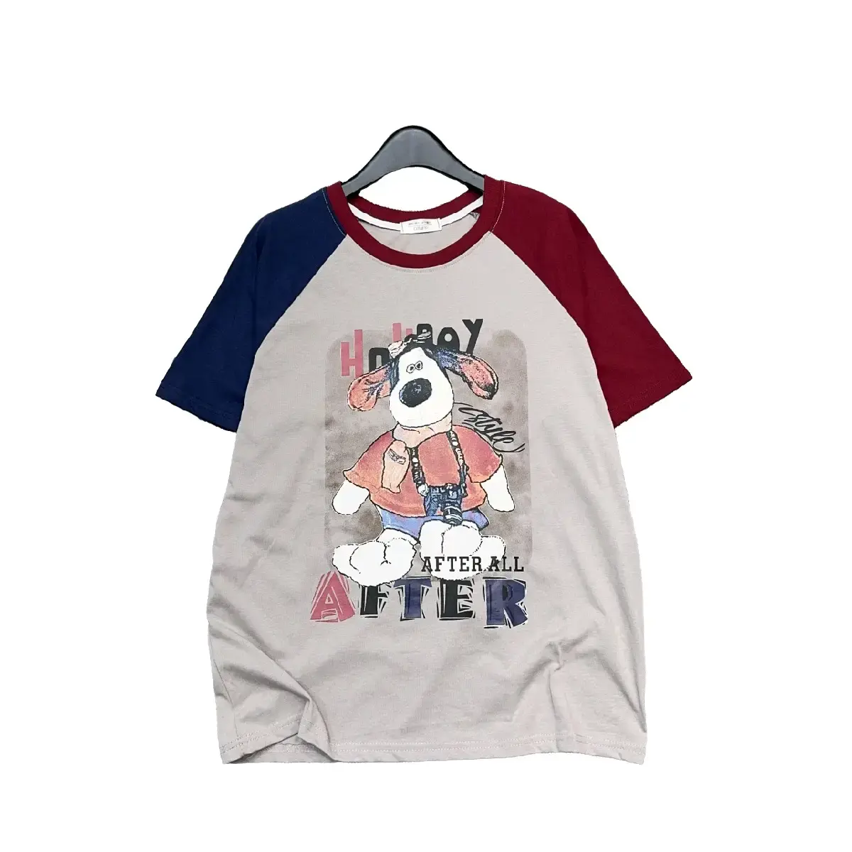 Áo thun in cún tay phối form rộng(kèm áo 2 dây) Nữ Women Top Jean