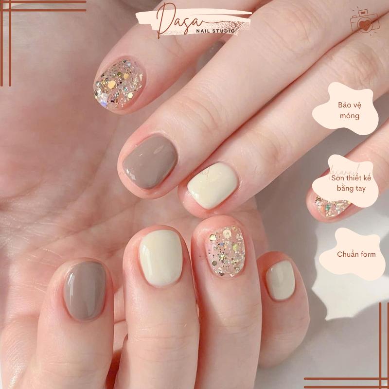 MÓNG TAY GIẢ Dasa form NGẮN thiết kế nail box họa tiết xinh xắn nhẹ nhàng MT157 TẶNG KEO DÁN MÓNG sticker con thỏ với con gấu