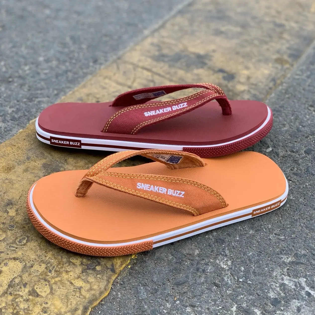 Dép Sneaker Buzz Đỏ / Cam Quai Vải