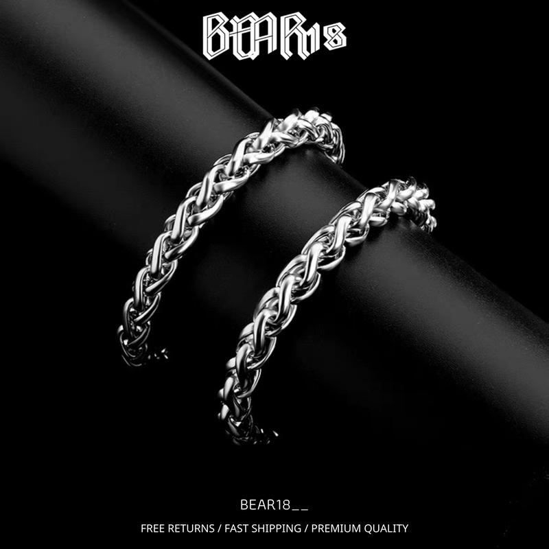 Vòng tay nam - lắc tay nam đơn giản màu bạc chất liệu thép titan không gỉ unisex phù hợp cho nam và nữ BEAR18 - L109