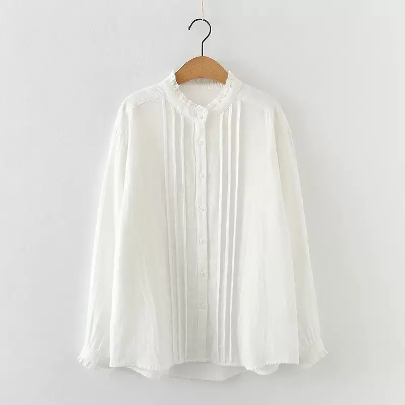 Baju atasan Wanita Simple - Hugos Top Blouse- Kemeja basic Lengan Panjang  Crinkle  Airflow Fit  Casual Baju Oversize Hitam 3