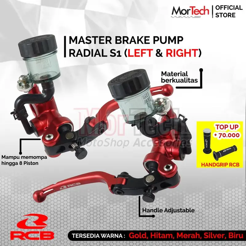 Paket Master Rem RCB S1 / S1 FL Racing Boy Depan tabung Kanan Kiri 14mm Nmax Old Nmax New 2020 Xmax Aerox PCX 150 ADV 160 Forza Vario160 Baut Cakram Kopling  Motorcycle  Motor  Dudukan 0