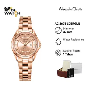 Jam Tangan Wanita Alexandre Christie AC 8675 Classic Steel Original Garansi Resmi 1 Tahun Strap Stainless Steel - full rosegold