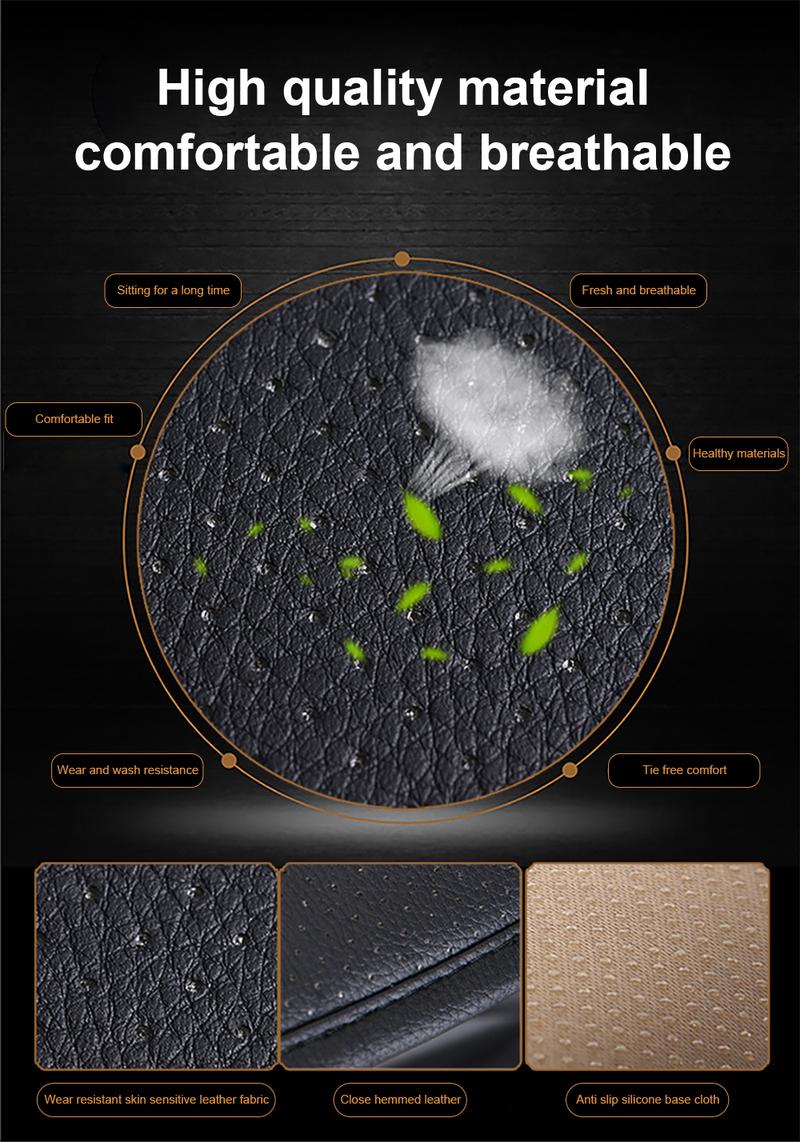Product Introduction of 【24-hour shipping+free shipping+COD】 Universal PU Leather Car Seat Cover Front Driver Carseat Cushion Protector Anti Slip Seatcover Pad Waterproof 31