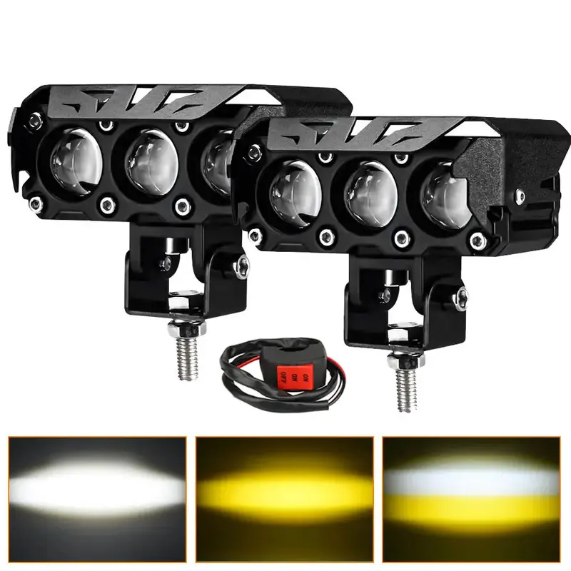 (Beli dua lampu dan dapatkan saklar gratis!!!)LAMPU LED TEMBAK LASER SQL 3 MATA LUMINOSLED Q9 Hi LOW MOBIL MOTOR 2 WARNA SUPER TERANG 0