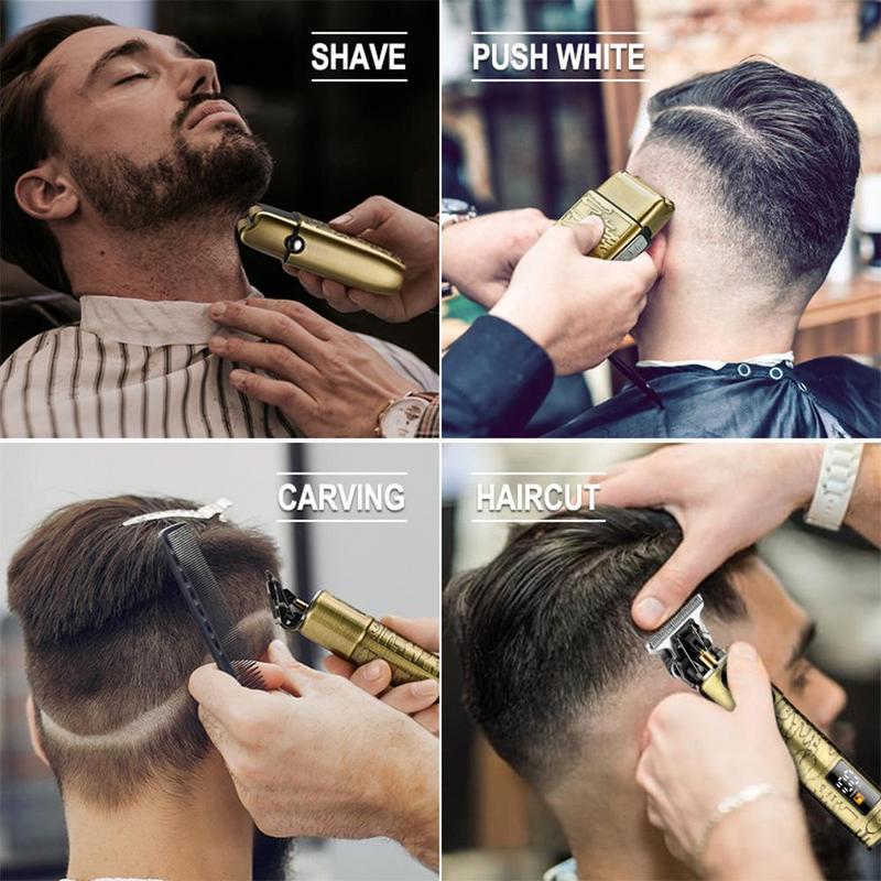 Hair Clipper and Shaver Set, Multifunctional Portable Rechargeable Hair Clipper Set with Display for Men, Hair Clipper Trimmer Neon Clipper, Stocking Fillers Gift 6