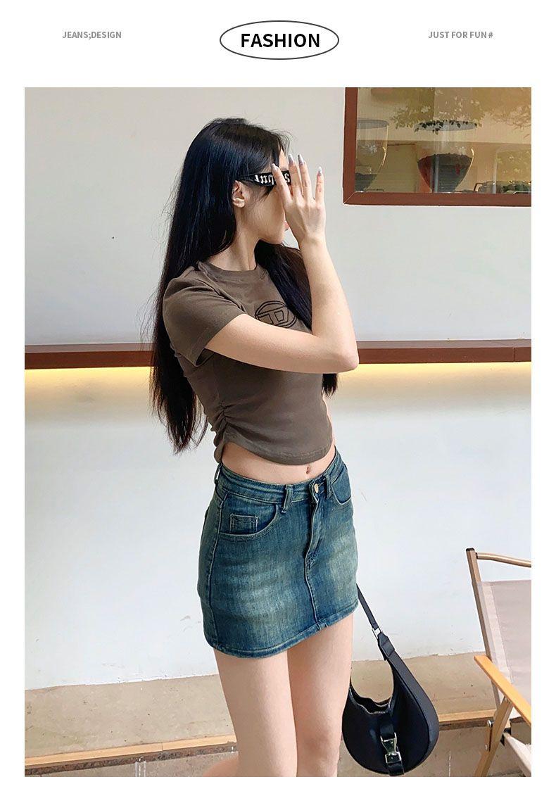 Product Introduction of Chân Váy Ngắn Denim, Chất Lượng Cao Cấp, Phong Cách Bodycon Gợi Cảm, Màu Xanh Dương Cổ Điển Thích Hợp Cho Mùa Xuân Và Mùa Hè, Co Giãn, Chân Váy Hình Chữ A Nhỏ 5