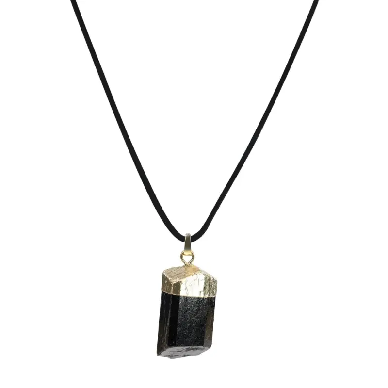 【Available】 Natural Stone Clavicular Chains Black Tourmalines Necklace Daily Wear Jewelry