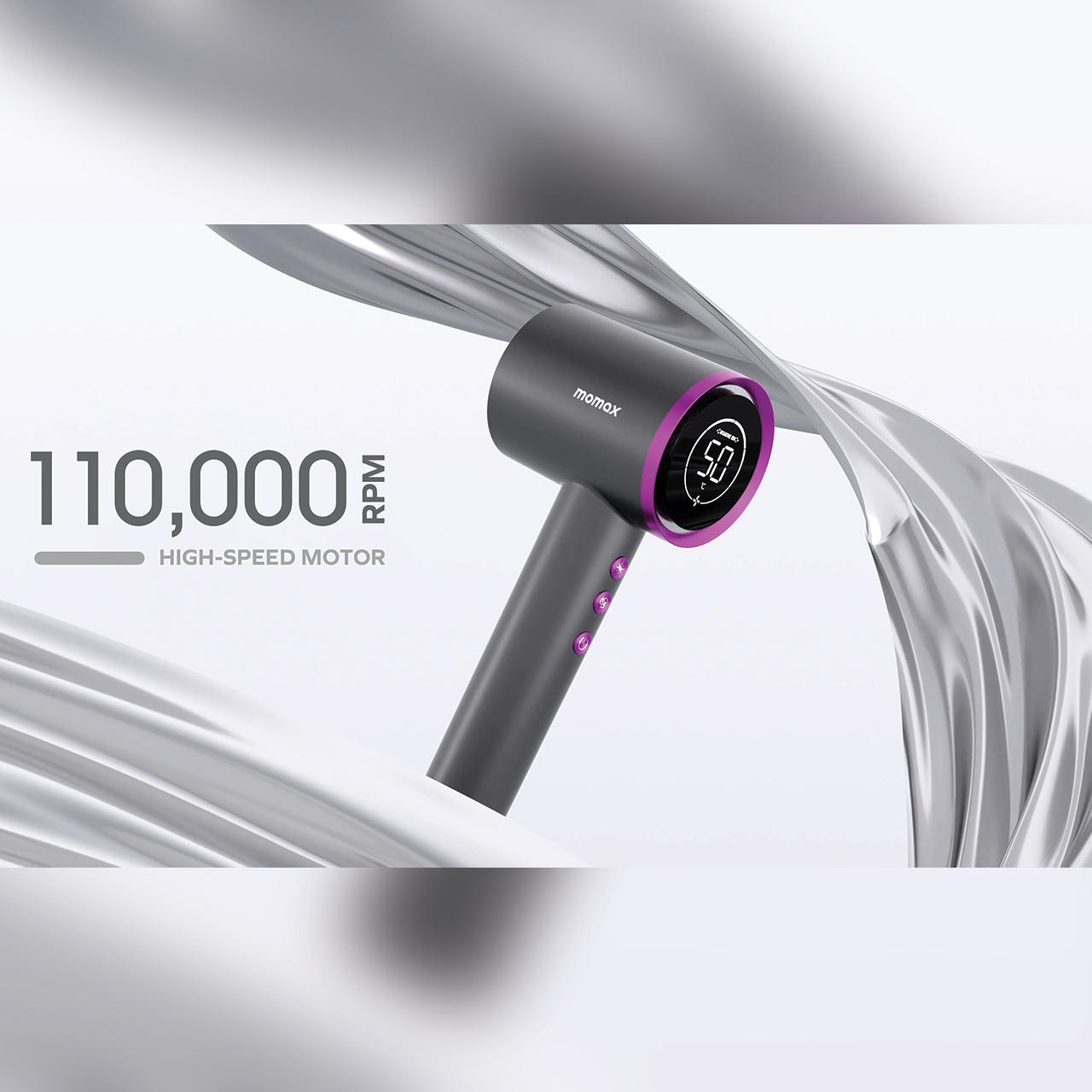 Momax Hair Dryer Ultra-Speed ION Hair Dryer - Grey HL10EUE