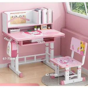 SURIA Meja Belajar Anak / Meja Sekolah Set Kursi Kaki Besi / Meja Kursi Belajar Anak JOHAN STUDY DESK