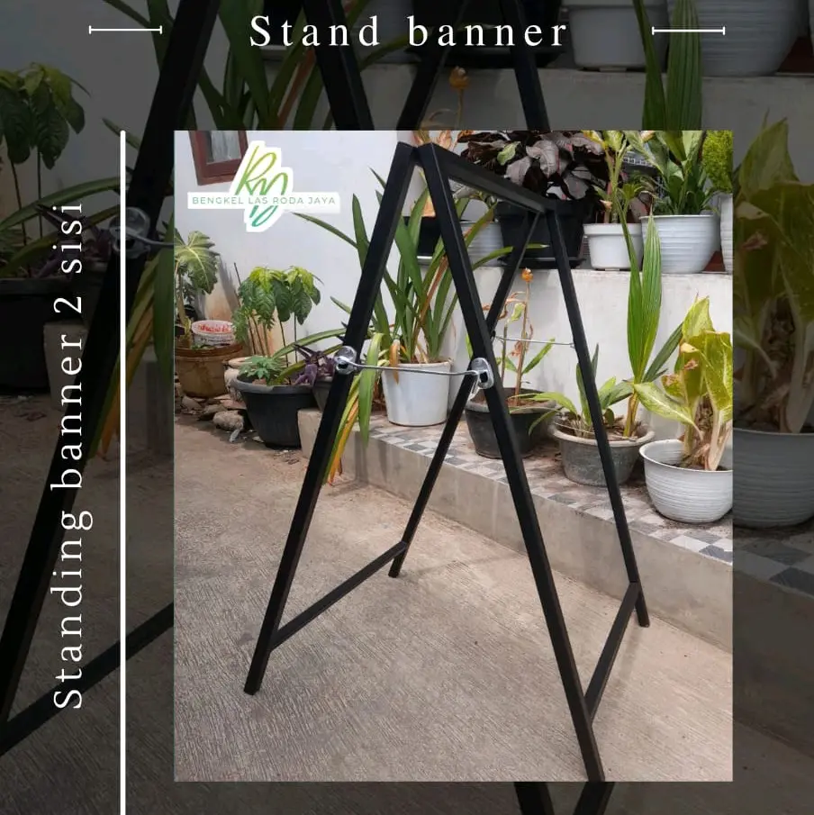 standing banner / standing banner 2 sisi / stand banner / standing banner besi hollow / stand banner 2 sisi - UK T 100cm x L 50cm