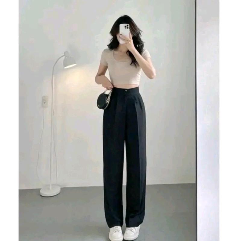 COMBO 2 Quần ống suông nữ nhiều màu tôn dáng tuyết mưa cao cấp 4