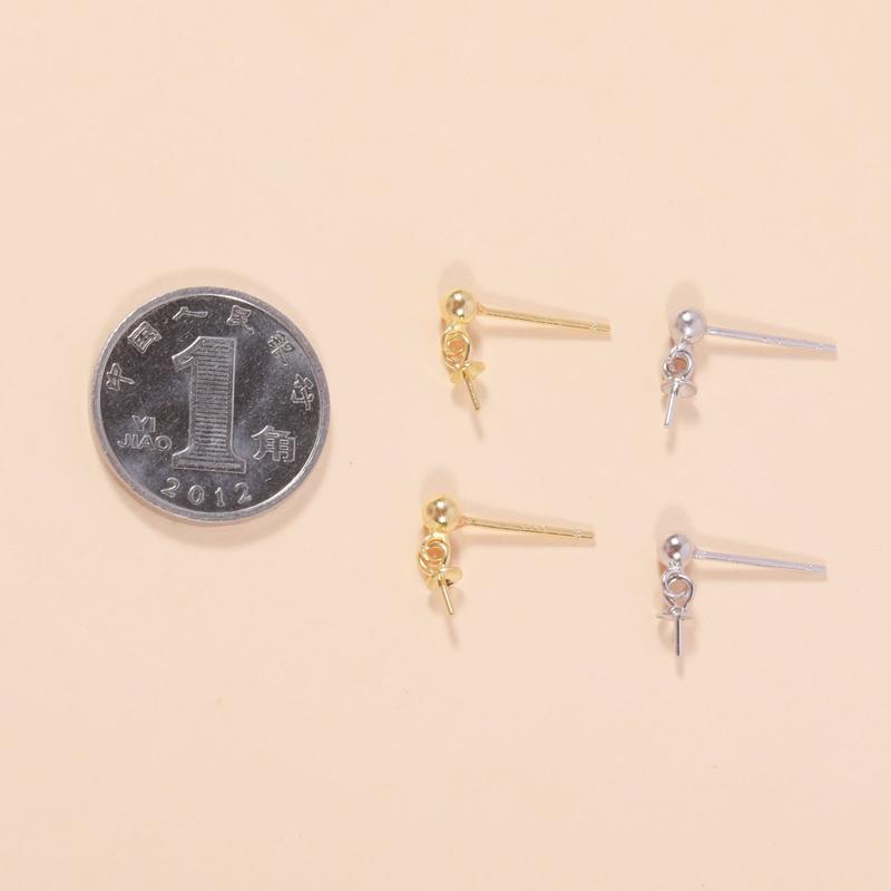 Product Introduction of DIY Accessories S925 Sterling Silver Simple Versatile Pearl Earrings Studs Earring Settings Classic Earrings Silver Settings Semi-Finished Products 6