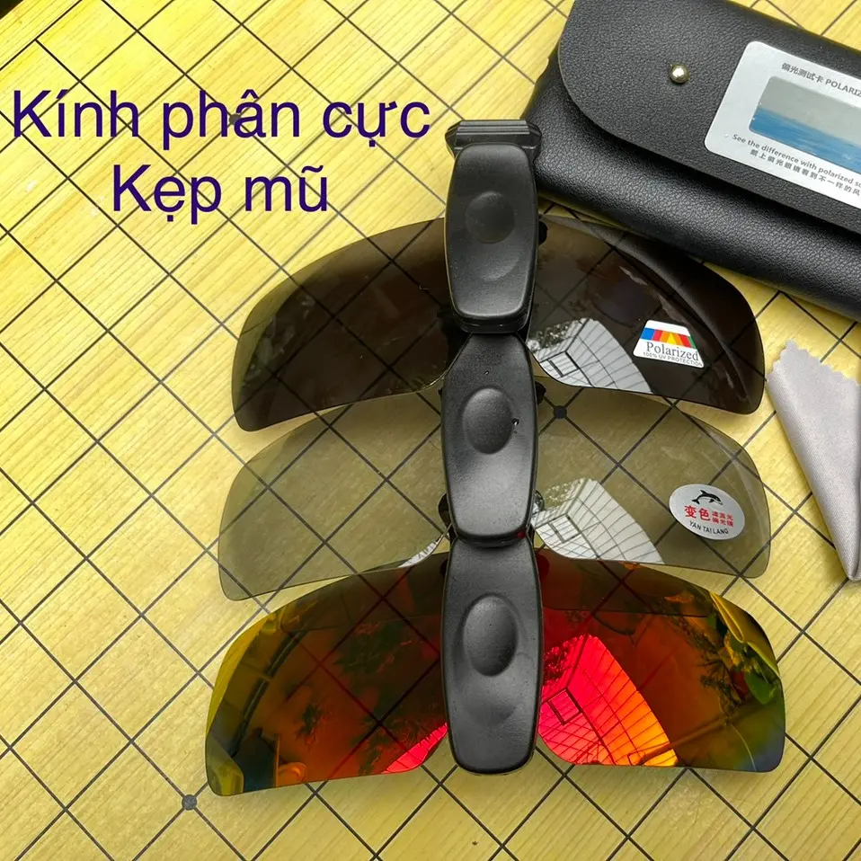 Kính câu cá phân cực nam, nữ thể thao đổi màu ngày và đêm dùng kẹp mũ nón câu cá, đi xe đạp dã ngoại