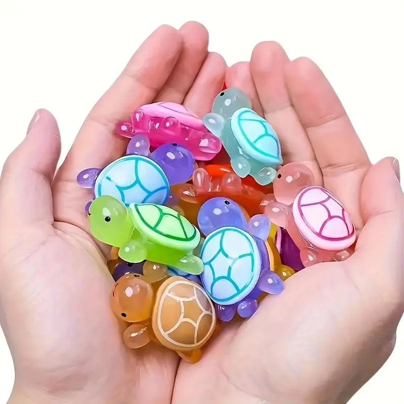3D Turtle Design Glowing Night Light Resin Party Gift, 30pcs/set Cute Turtle Party Gift, Universal Holiday Decoration, No Need for Electric Night Light Crafts Decoration 2