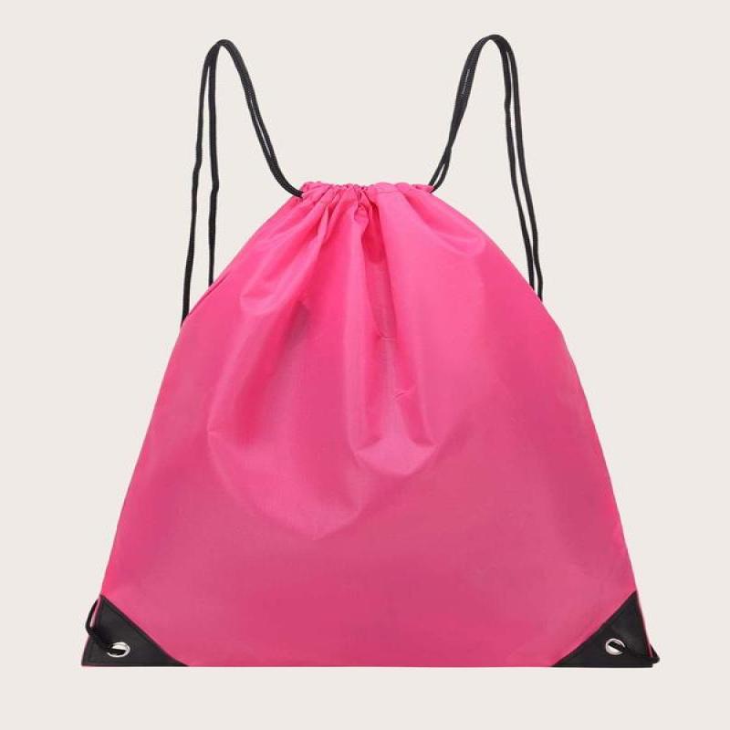 Simple Plain Drawstring Backpack, Casual Nylon Waterproof Sports Book Bag for Travel Fitness Swimming Work Business Trip, Unisex Beach Bag, School Supplies, Gym Bag 6