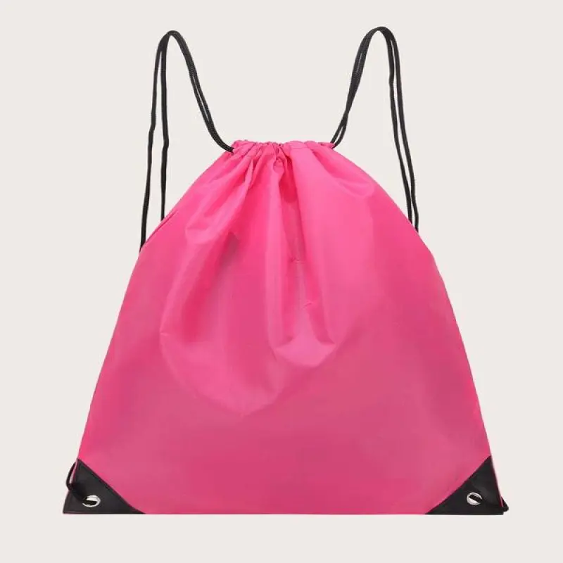 Simple Plain Drawstring Backpack, Casual Nylon Waterproof Sports Book Bag for Travel Fitness Swimming Work Business Trip, Unisex Beach Bag, School Supplies, Gym Bag 6