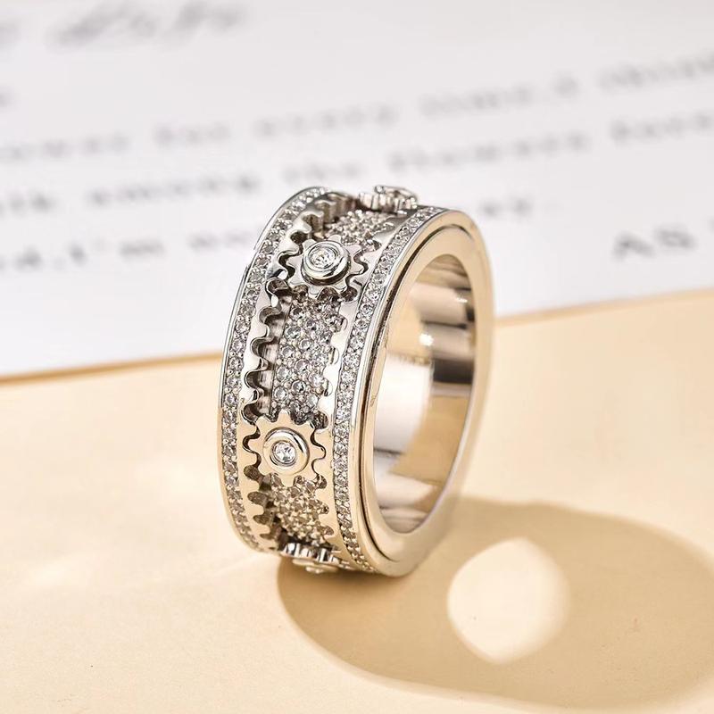 Product Introduction of แหวนไดมอนด์เต็มรูปแบบแกะสลักประณีตสไตล์แฟชั่นขายร้อน,สำหรับผู้ชายและผู้หญิง,การออกแบบท้องฟ้าเต็มไปด้วยดวงดาว,หมุนได้ 1