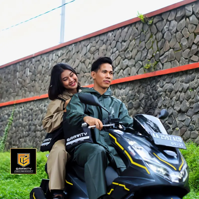 JAS HUJAN, RAINCOAT Dewasa GRAVITY Pria dan Wanita Original Anti Rembes Pvc Tahan air PVC Sepeda Motor ringan warna lain 3