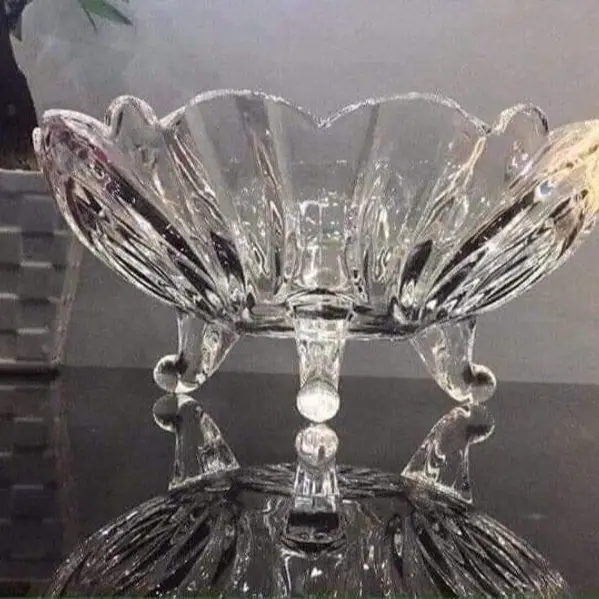 Dĩa Trái Cây Thủy Tinh 3 Chân - Khay Đựng Hoa Quả, Đĩa Trái Cây, Thố Để Trái Cây, Đĩa Bánh Kẹo 3