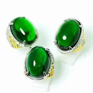Batu Cincin Green Sapphir Bangkok Big Size Ring Titanium