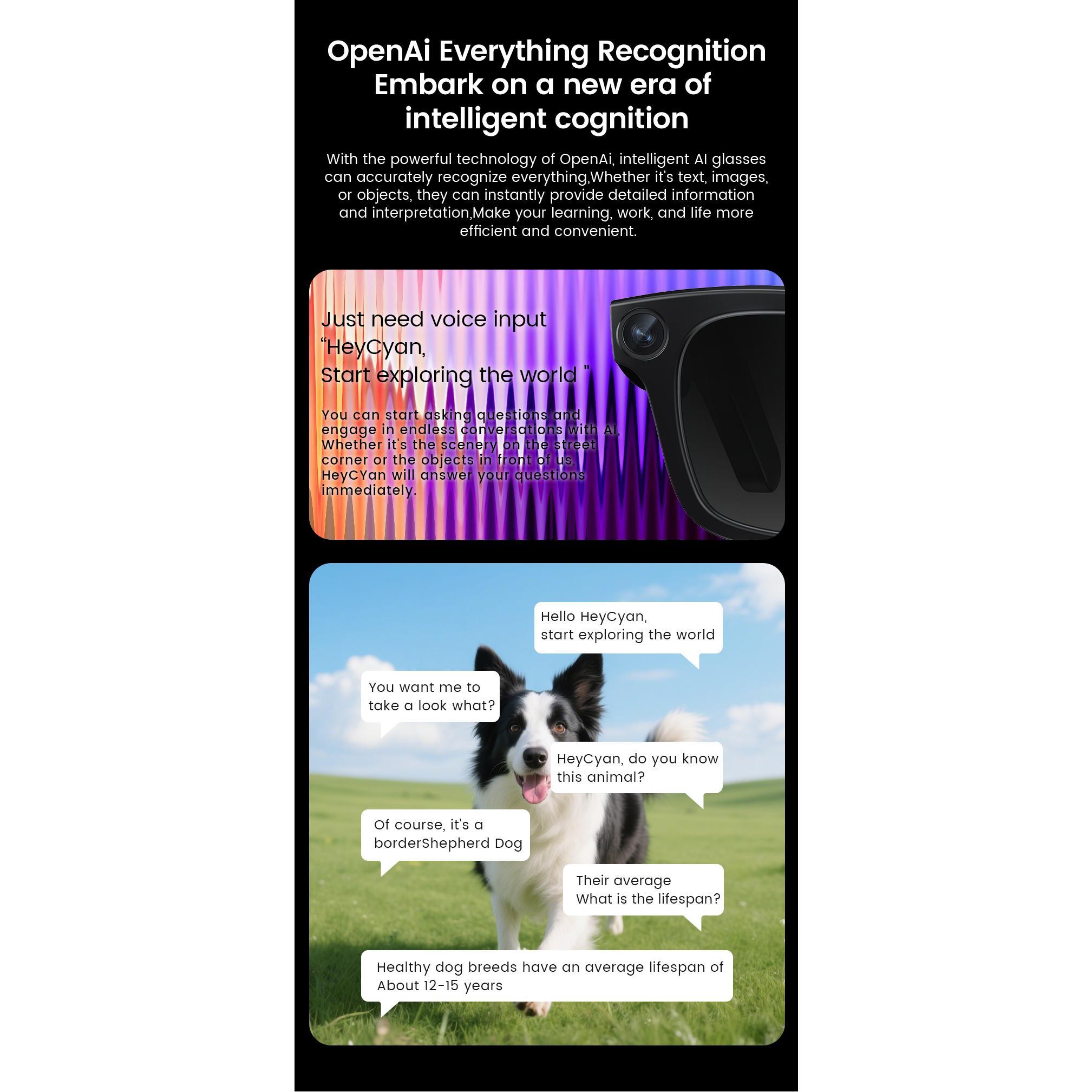 Ai Glasses with Camera  E02 8MP Real TIme Translation Anti-Shake Shooting Ai Voice Transcription Long Duration Wearable Headset