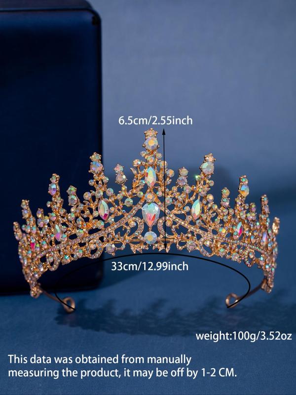 Wedding Crown Design for Women with Artificial Crystal, Rhinestone Princess Tiara for Women, Headband for Wedding Prom Bridal Party Costume 3