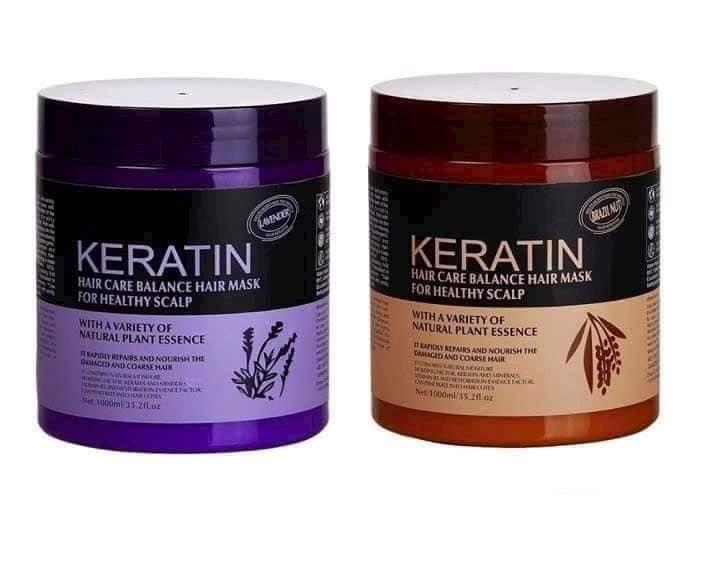  Kem Ủ Tóc KARATIN COLAGEN 1000ML LAVENDER BRAZIL NUT Women Nữ 