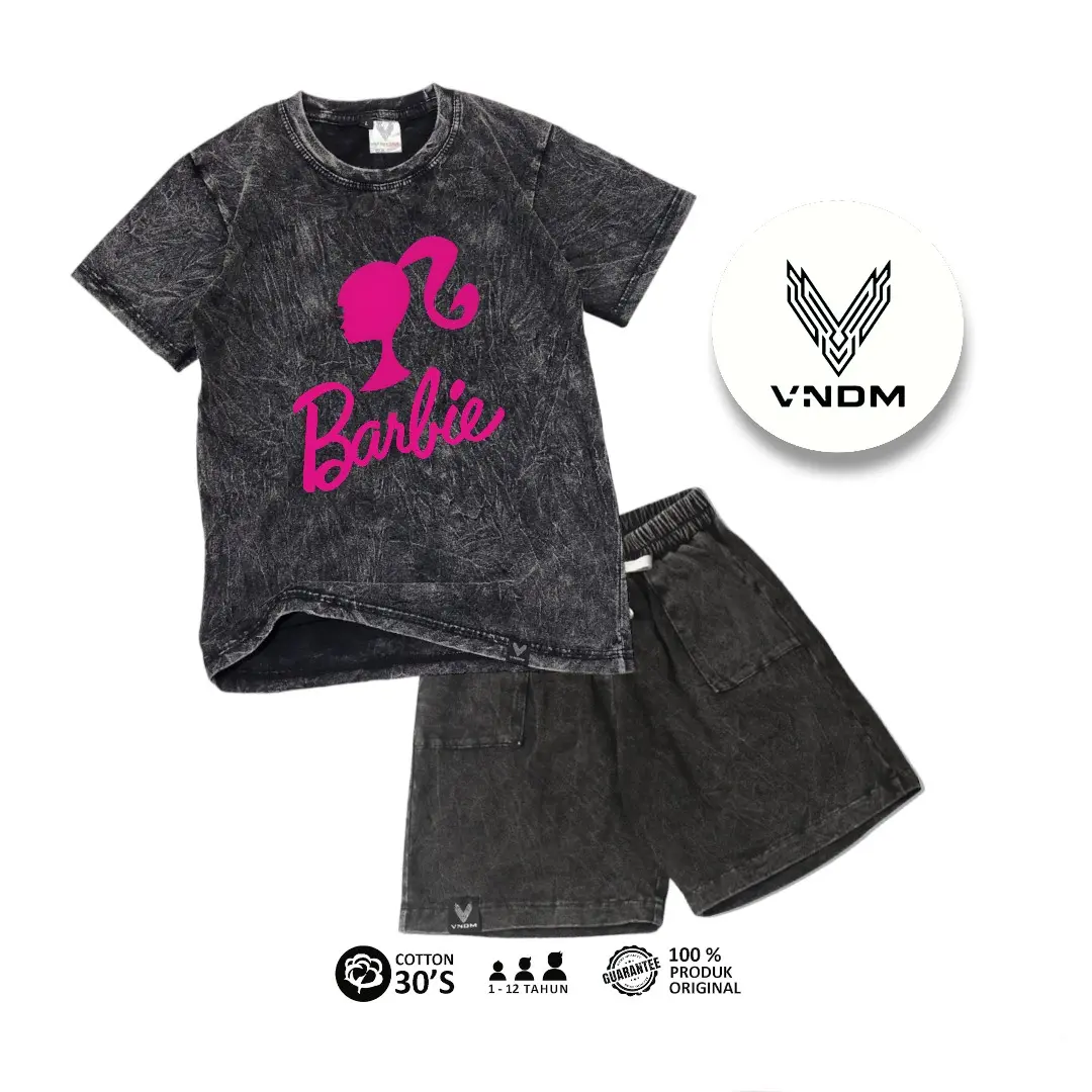 Vendom Kids Baju Kaos Anak Washet Laki Laki / Perempuan Unisex Umur 1-12 Tahun Bahan Cotton 30S Katun Parsel Laki-Laki