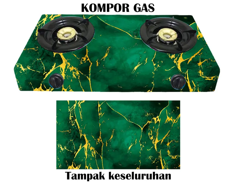 Sticker Kompor 2 Tungku Motif Marmer Elegant 5