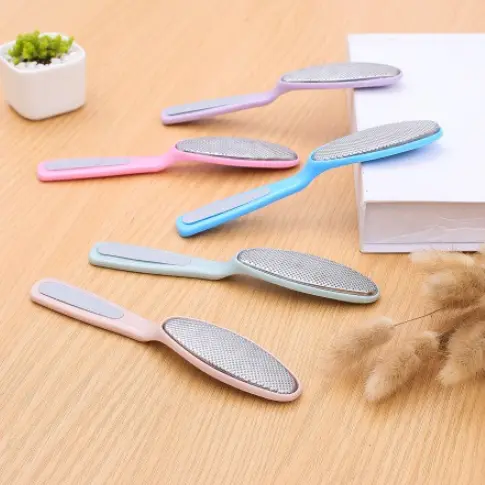 BISA COD 6124 Penghalus Tumit Kaki 2 Sisi / Alat Pedicure Penghalus Tumit Kaki Kapalan Nail Steel Tangan Kuku Perawatan 4