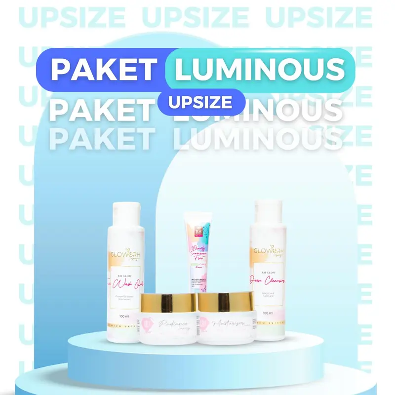 RH GLOW PAKET LUMINOUS paket memudarakan bekas jerawat serta mencerahkan wajah. kandungan aktif whitening Niacinamide 0