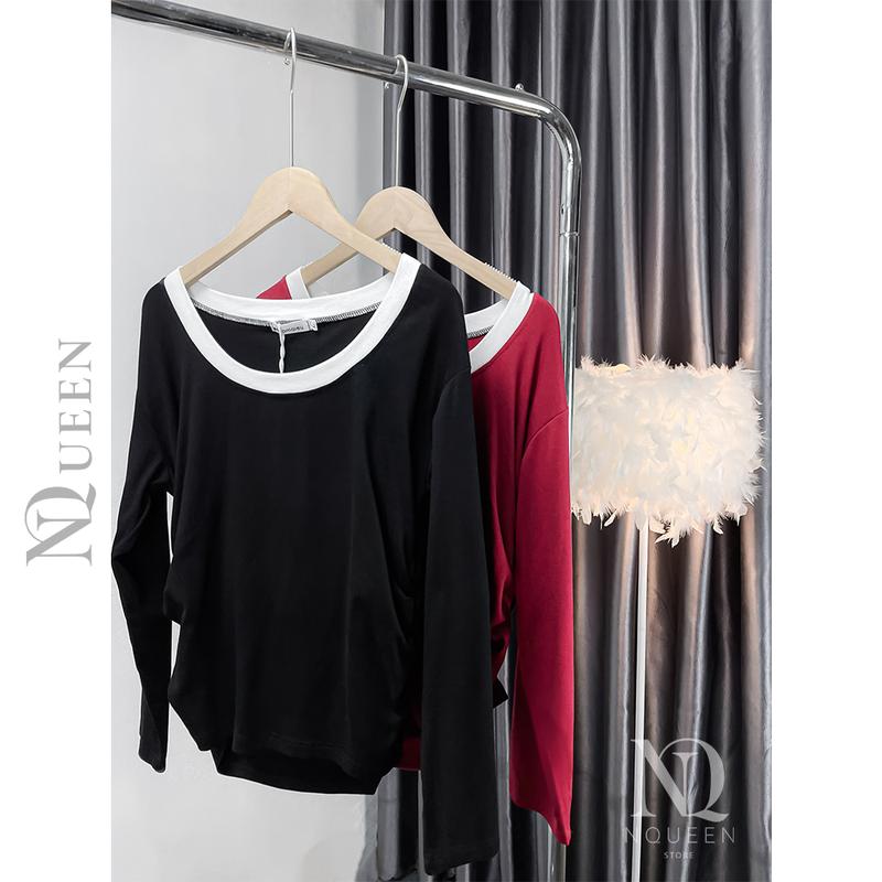 [Có Big size] Áo thun cổ tròn phối viền NQueen 2