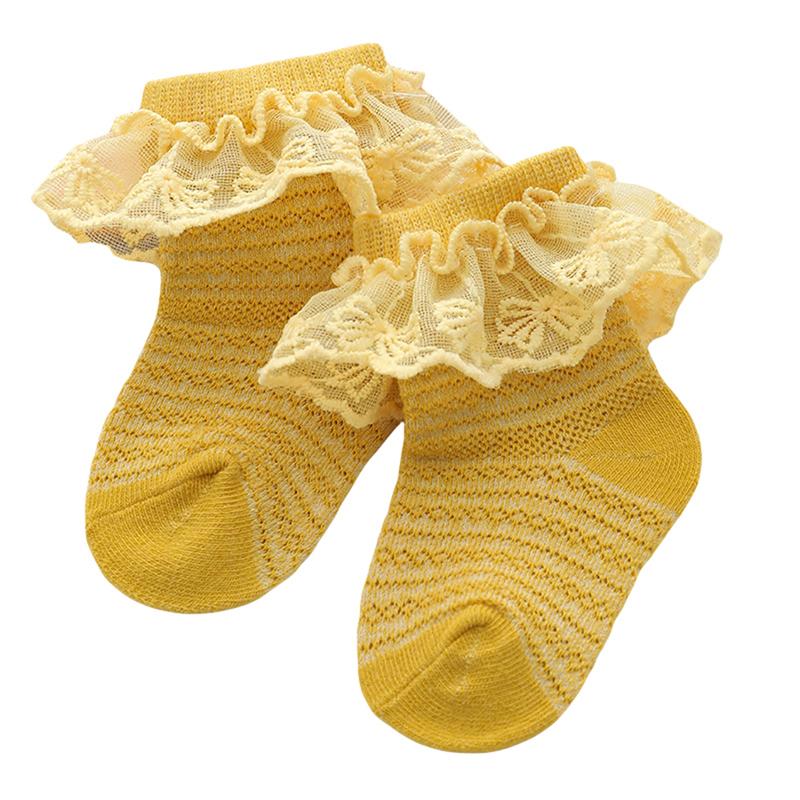 Baby Girls Socks, Cute Sweet Lace Patchwork Soft Lightweight Non-slip Socks Infant Socks 7