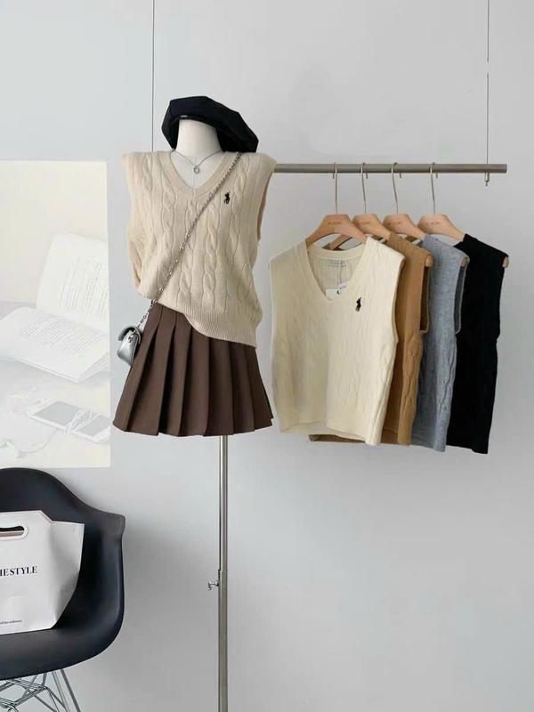 ÁO GILE LEN VẶN THỪNG CỔ V CHẤT ĐẸP HÀNG QUẢNG CHÂU ÁO GILE NỮ CỔ TIM KIỂU DÁNG HÀN QUỐC áo gile áo gile