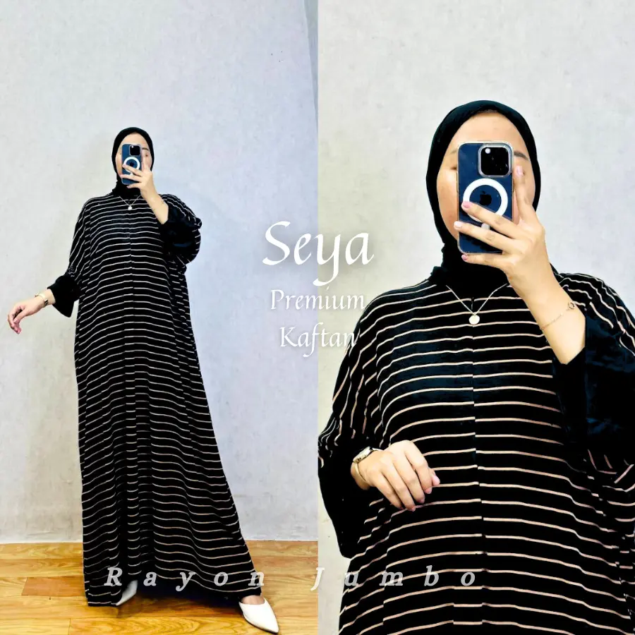 Seya Premium Kaftan Abaya by Rayon Jumbo - Daily Daster Kaftan Cocok untuk sehari - hari mewah simple elegan Baju Pengajian