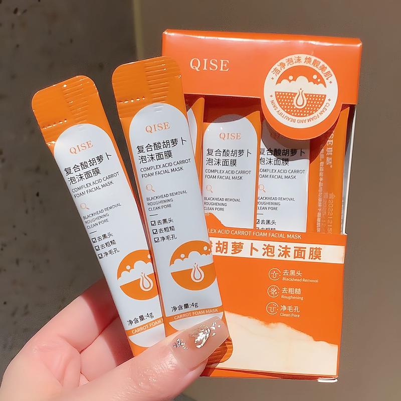 Mặt Nạ Bọt Cà Rốt Axit Hợp Chất Qise, Làm Sạch Sâu Và Tinh Chế Lỗ Chân Lông, Mặt Nạ Cầm Tay Sản Phẩm Phúc Lợi Skincare Nữ mặt nạ  nha đam tươi mặt  nạ 3