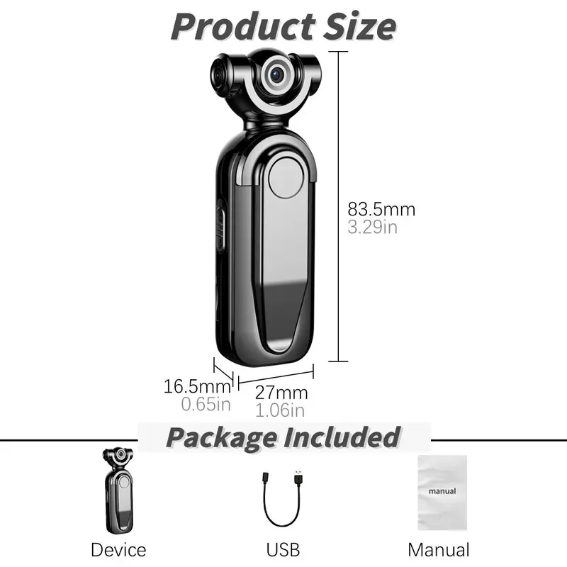 Magnetic Sports Camera, Wearable Magnetic Sports Camera, Clip-on Design Video Camera for Biking, Hiking, Hands-free Filming 1