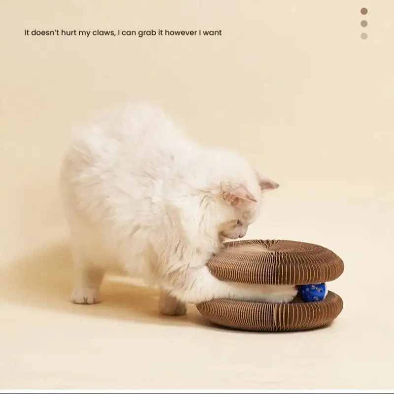 Magic Cat Scratching Board Toy with Random Color Ball, 1 Set Reversible Infinity Magic Organ Cat Toy, Durable Cat Scratcher, Pet Supplies, Cat Toys 2